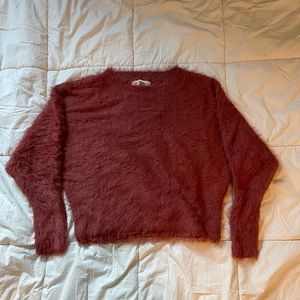 Jessica Simpson fuzzy sweater size xs burnt red